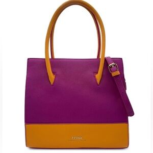 TRINA TURK - Colorblock Tote in Pink/Tangerine